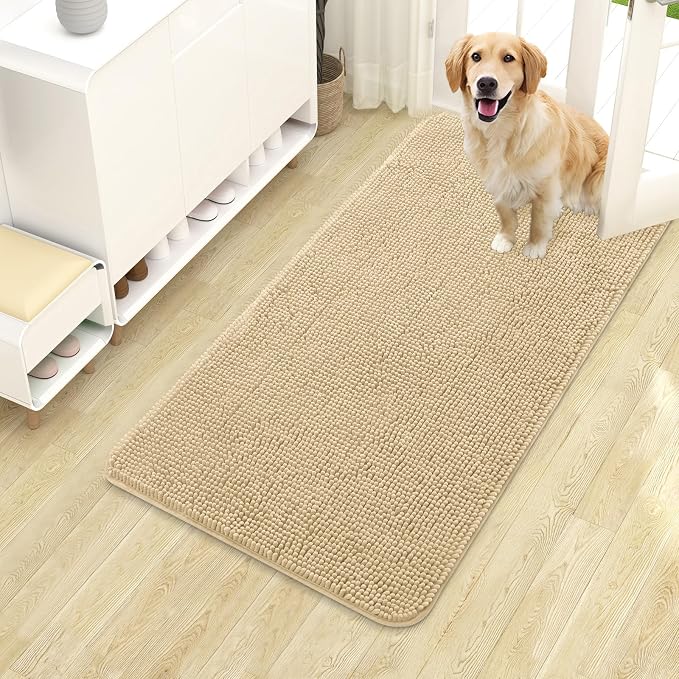 OLANLY Dog Door Mat for Muddy Paws 40x24, Super Absorbent Chenille Mud Mat | by OLANLY