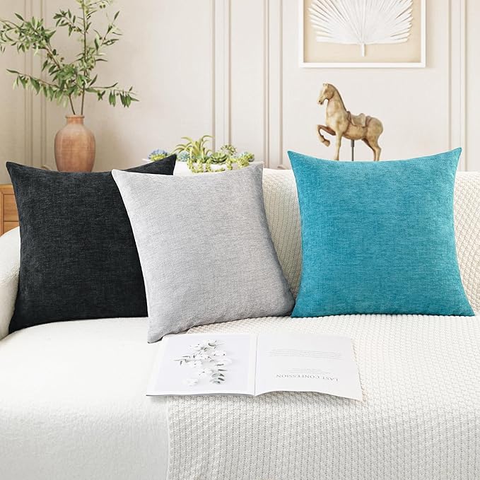 CaliTime Decorative Couch Throw Pillow Covers 24 X 24 Inches Lake Blue | Pack - Image 5