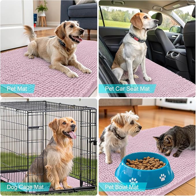 OLANLY Dog Door Mat for Muddy Paws 50x30, Super Absorbent Chenille Mud Mat | - Image 7