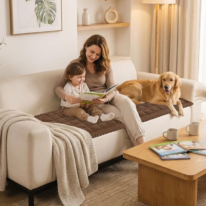Smiry Couch Cover for Dogs, Non Slip Fuzzy Pet Sofa Arm Covers Washable | Sofa - Image 7