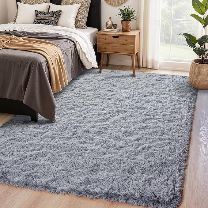 Chicrug Soft Area Rugs for Bedroom Living Room Plush Fluffy Rug 6x9 | Shag - Image 3