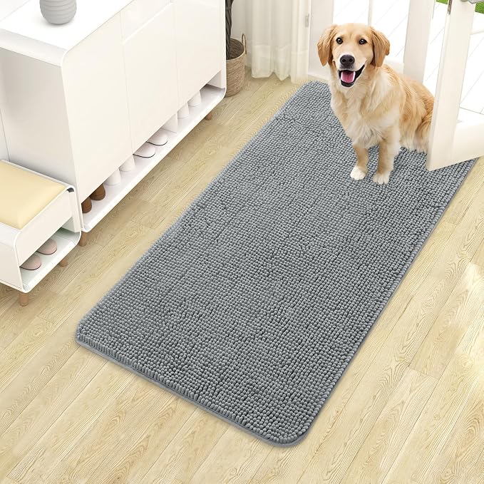 OLANLY Dog Door Mat for Muddy Paws 40x24, Super Absorbent Chenille Mud Mat | by OLANLY