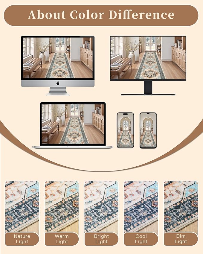 Madane Hallway Runner Rug 2x8 Washable Kitchen Rugs Non-Slip, Soft Ultra-Thin - Image 9