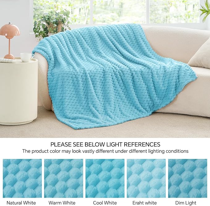 BEDELITE Light Blue Throw Blanket - Image 7