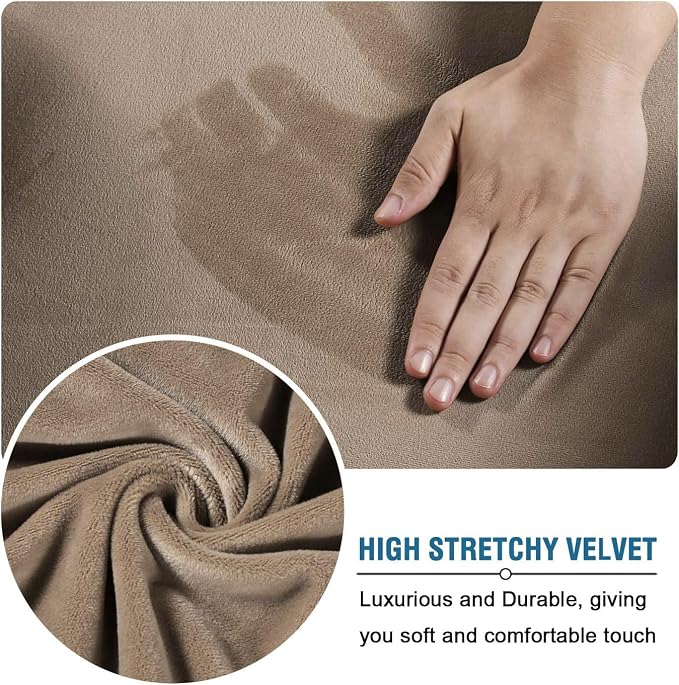 H.VERSAILTEX Real Velvet Plush 3 Piece Stretch Sofa Covers Couch Covers - Image 5
