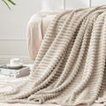 BEDELITE 3D Ribbed Jacquard Linen Fleece Twin Blanket by BEDELITE
