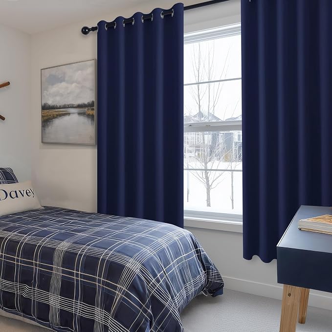Blackout Curtains for Bedroom, 60 x 63 Inches Length, Window Curtains for - Image 6