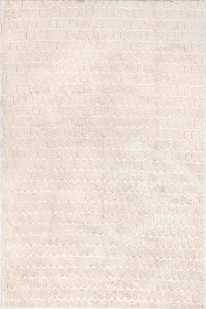 nuLOOM Nia Beige Geometric Washable Area Rug - Image 5