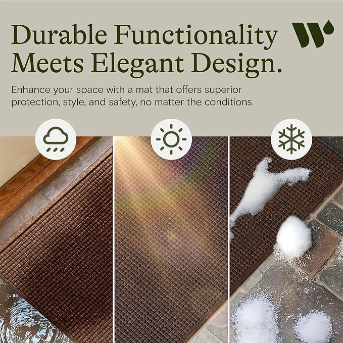 WaterHog Squares Front Door Mat Indoor Outdoor Entrance, All-Weather Mats | - Image 6