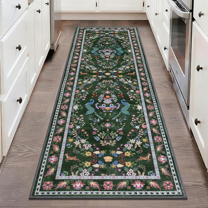 HEBE Hallway Runner Rug 2'x6', Washable Non Slip Kitchen Rug Runner | Soft Boho by HEBE