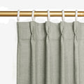 Joydeco Greyish White Pinch Pleated Thick Linen Curtains 96 Inch Long 2 Panel by JOYDECO