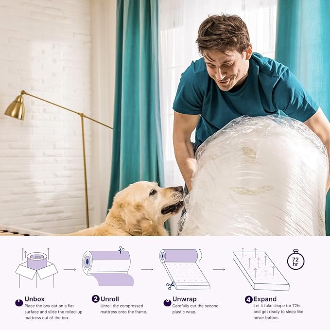 NapQueen Queen Size, 8 Inch Anula Green Tea Infused Memory Foam Mattress, Bed in a Box, CertiPUR-US Certified Mattress