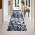 3x10 Washable Runner Rug：Modern Abstract Kitchen Carpet Black | by FXRHLP