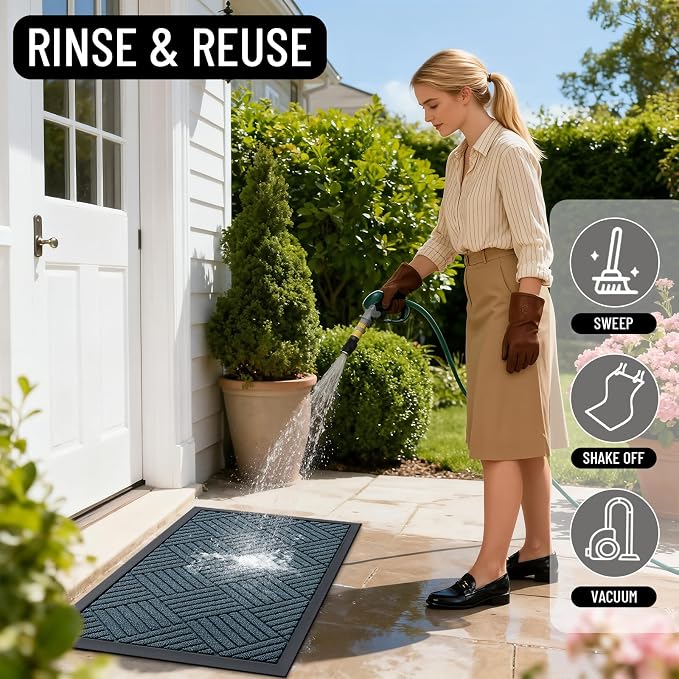OLANLY Front Door Mat Outside Entrance 47x32, Waterproof Heavy-Duty Doormat | - Image 8