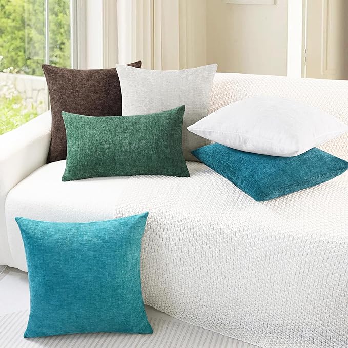 CaliTime Decorative Couch Throw Pillow Covers 20 X 20 Inches True White | Pack - Image 4