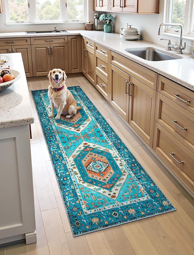 SERISSA 3x7 Washable Non Slip Boho Runner Rug by SERISSAHomeDecorCollection