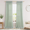 Aqua Green Linen Curtains 108 Inches Long by Nanspring