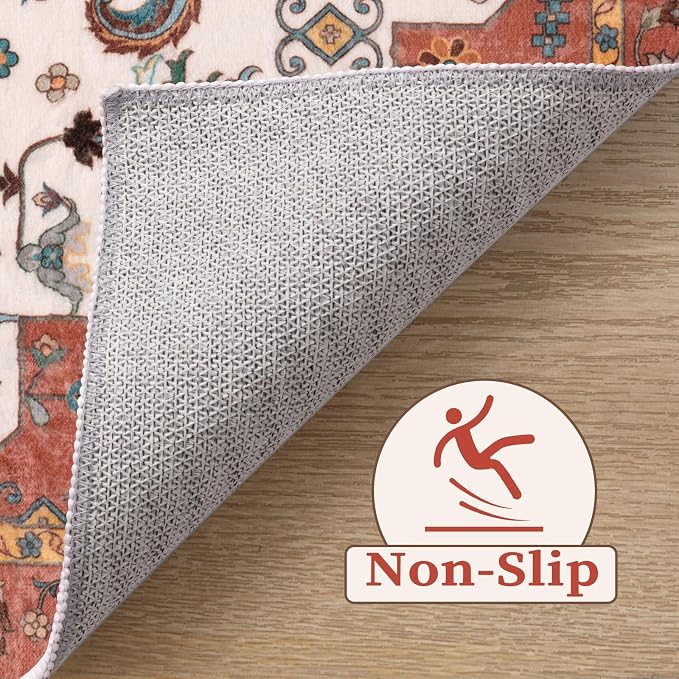 SERISSA 5x7 Washable Non Slip Boho Area Rug - Image 3