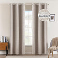 MIULEE 100% Blackout Linen Curtains by MIULEE