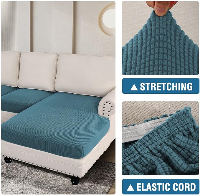H.VERSAILTEX Sectional Couch Covers 4 Pieces Sofa Seat Cushion Covers L Shape - Image 6