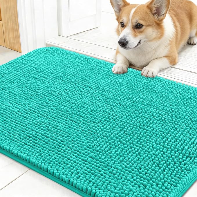 OLANLY Dog Door Mat for Muddy Paws 24x16, Super Absorbent Chenille Mud Mat | by OLANLY