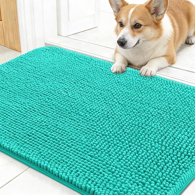 OLANLY Dog Door Mat for Muddy Paws 30x17, Super Absorbent Chenille Mud Mat | by OLANLY
