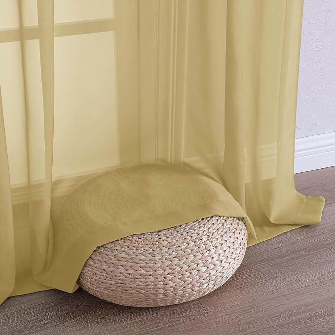 Sheer Gold Curtains 108 Inches Long - Image 5