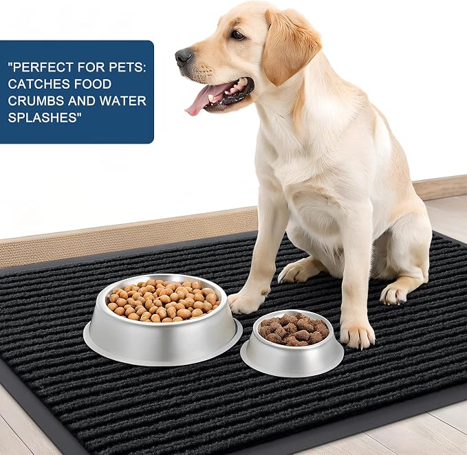 OLANLY 2-Pack Front Door Mats 29.5x17, Waterproof Heavy-Duty Doormats | Black - Image 6