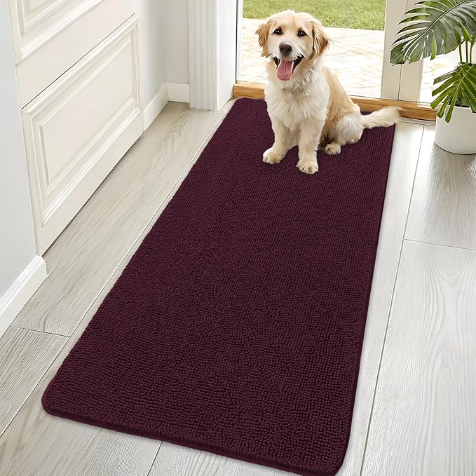 OLANLY Dog Door Mat for Muddy Paws 70x35, Super Absorbent Chenille Mud Mat | by OLANLY