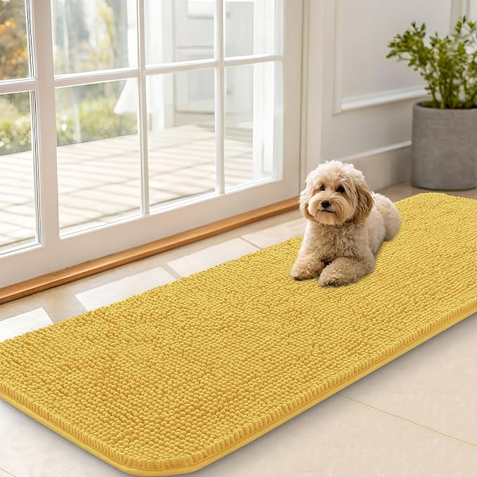 OLANLY Dog Door Mat for Muddy Paws 59x20, Super Absorbent Chenille Mud Mat | by OLANLY
