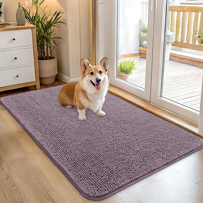 OLANLY Dog Door Mat for Muddy Paws 45x27, Super Absorbent Chenille Mud Mat | by OLANLY