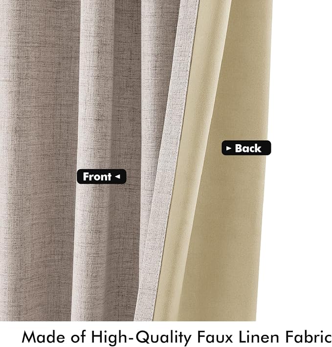 MIULEE 100% Blackout Linen Curtains - Image 6