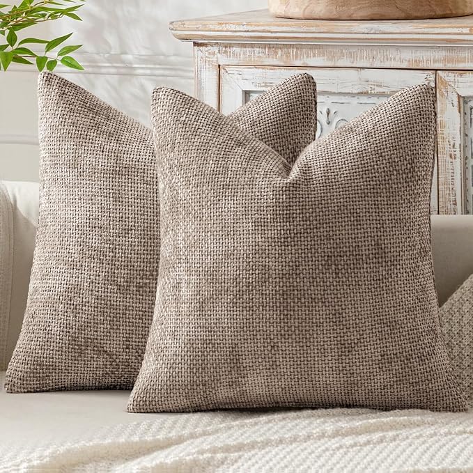 MIULEE Decorative Couch Throw Pillow Covers 22x22 Inch Light Khaki 2 Pack | by MIULEE