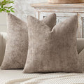 MIULEE Decorative Couch Throw Pillow Covers 18x18 Inch Light Khaki 2 Pack | by MIULEE