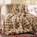 Ultra Soft Cozy Faux Fur Throw Blanket, Fuzzy Plush Thick Bubble Blanket by blunique