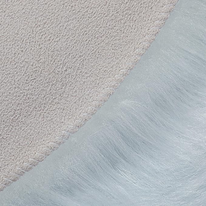 linmopm Faux Fur Rug Sheepskin Shag Fluffy Fuzzy White 2x3 ft Small Rugs - Image 8