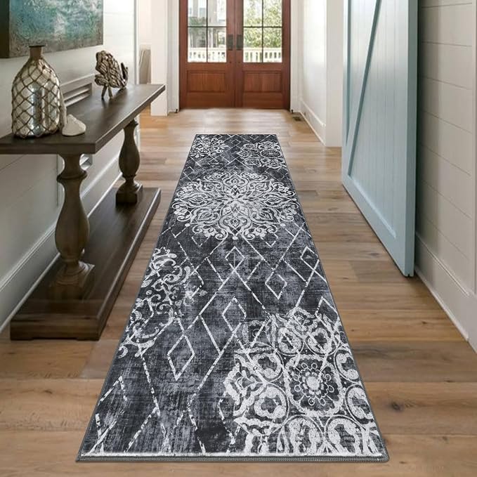 HEBE Hallway Runner Rug 2'8''x8', Washable Non Slip Kitchen Rug Runner | Soft - Image 7