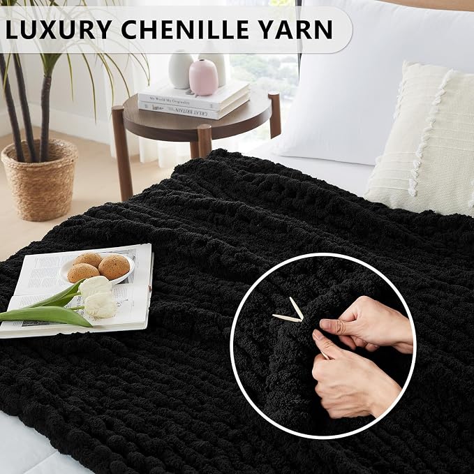 L'AGRATY Chunky Knit Throw Blanket - Image 3
