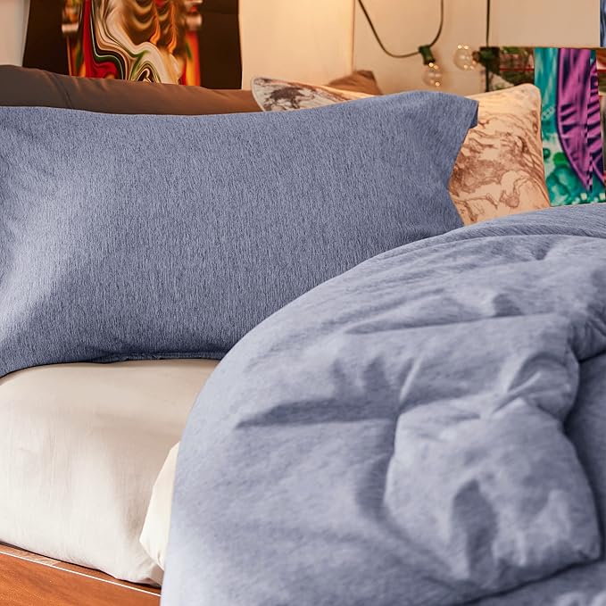 Bedsure Twin/Twin XL Comforter Set - Navy Blue Soft Bedding for All Seasons, Cationic Dyed Bed Set, 2 Pieces, 1 Twin Size Comforter (68"x88") and 1 Pillow Sham (20"x26"+2")