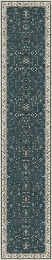 Vintage Dark Green 2x10 Hallway Runner Rug - Image 3
