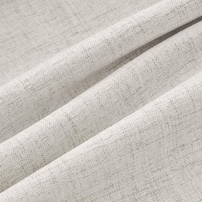 MIULEE 100% Blackout Linen Curtains 42 x 90 Inch Cream White 2 Panels | Thermal - Image 9