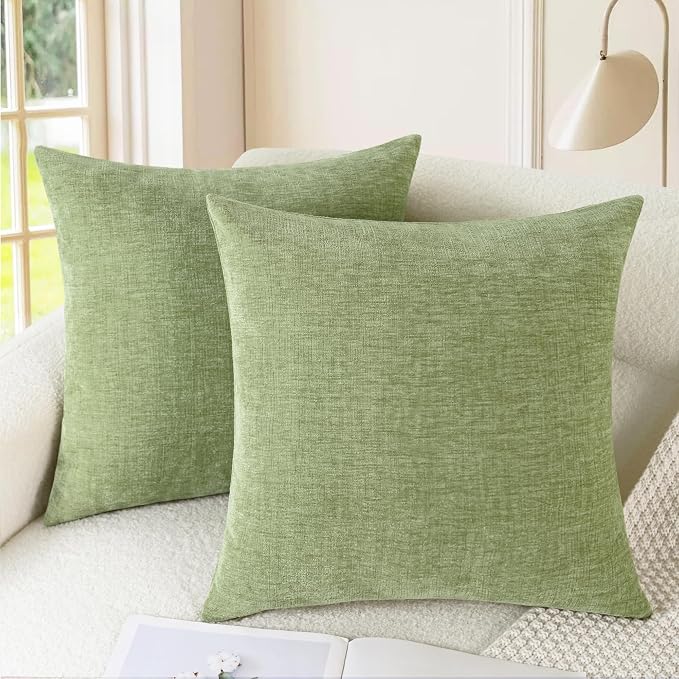 CaliTime Decorative Couch Throw Pillow Covers 22 X 22 Inches Sage Green | Pack by CaliTime