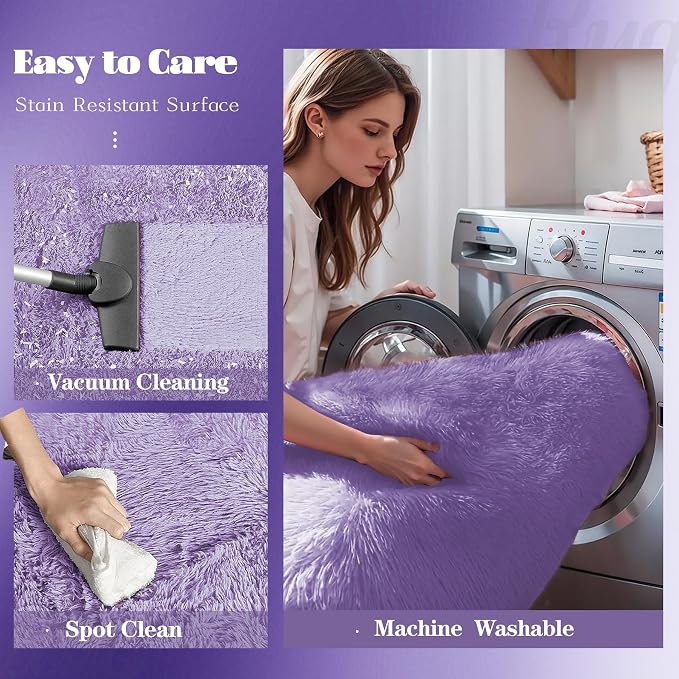 6x9 Area Rug for Living Room: Fluffy Shag Soft Washable Rugs Large Fuzzy Plush - Image 3