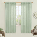 Fresh Green Linen Semi Sheer Curtains by LAMIT
