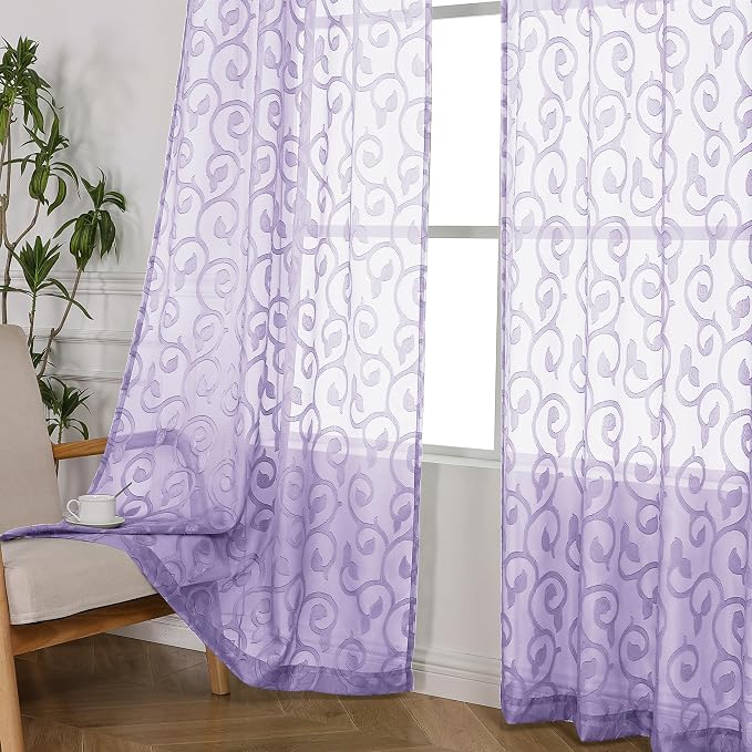 Furman Extra Long Sheer Curtains 96 inches Long - Image 2