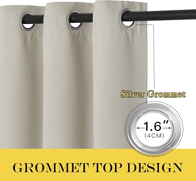 NICETOWN Room Darkening Bedroom Curtain 72 inches Long - Image 2