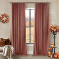 Terracotta 100% Black Out Pinch Pleat Linen 108 Inch Curtains | Black Out by Twodrapes
