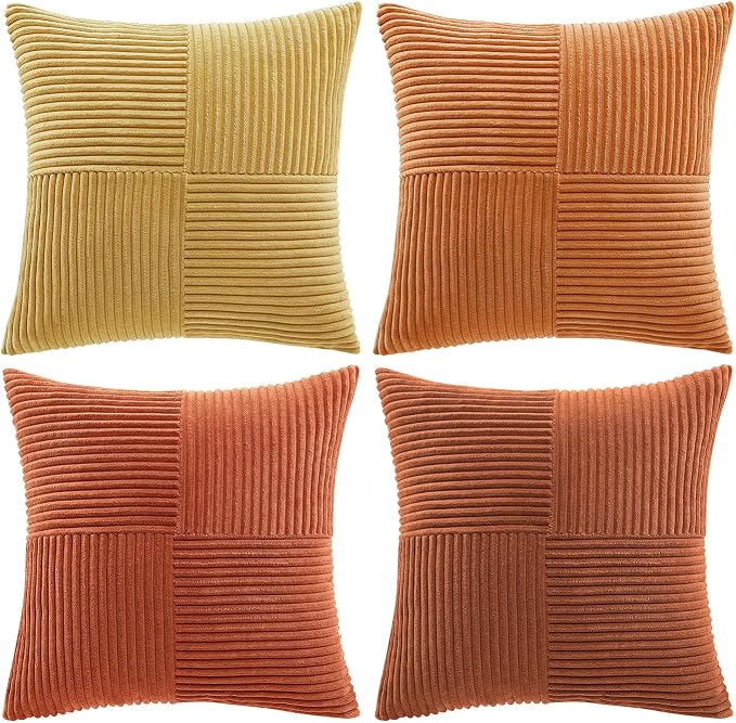Fancy Homi Set of 4 Boho Fall Decorative Throw Pillow Covers 18x18 Inch - Image 8