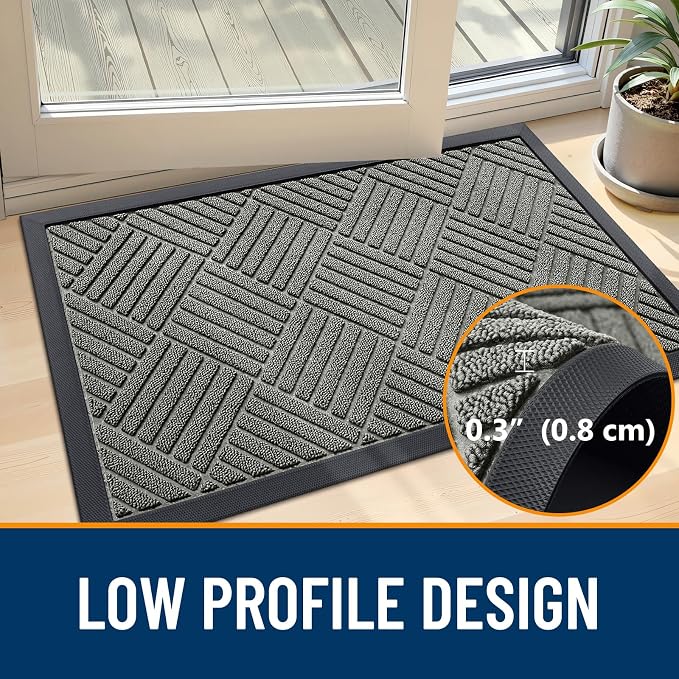 OLANLY Front Door Mat Outside Entrance 35x23, Waterproof Heavy-Duty Doormat | - Image 5