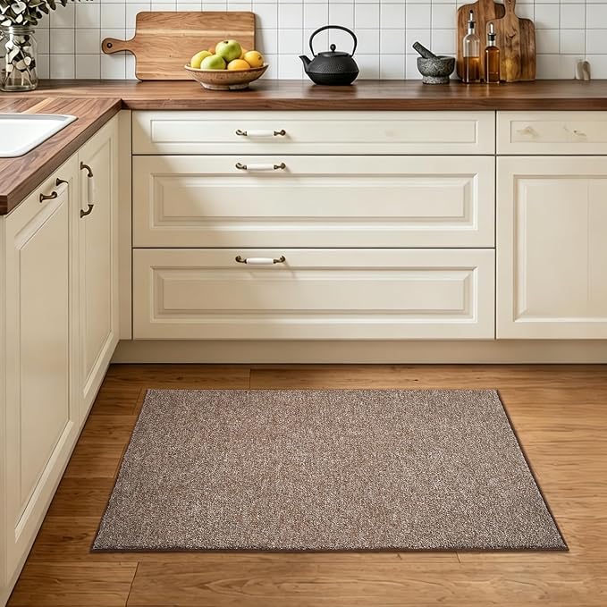 2x3 Coffee/White Area Rug Washable Non-Slip Soft - Image 2